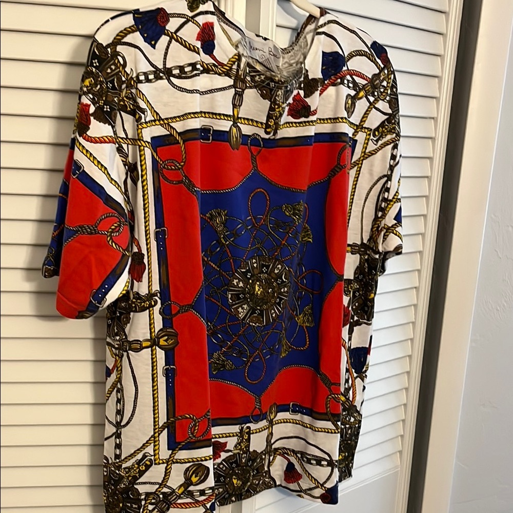 Naomi Bee Colorful Chain Print Women's Top SZ L
